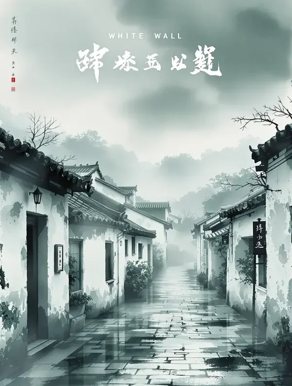 白墙黛瓦 高清影视封面海报